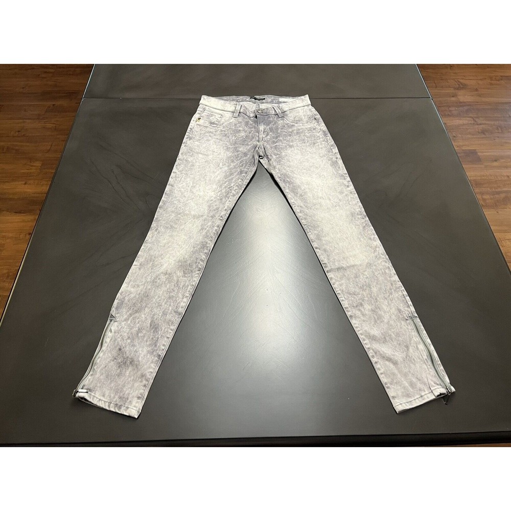 Bones of glory jean 26 Bianco in Columba zipper hem gray